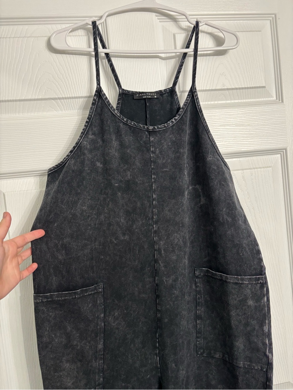 Final Touch Black Acid-Wash Denim Jumper